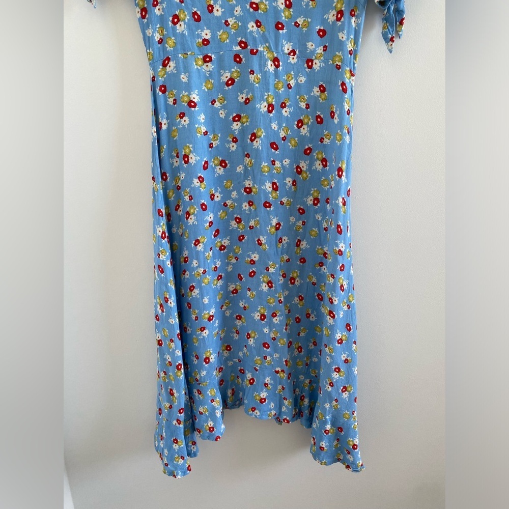 Faithfull The Brand Blue Erin Ditsy Floral Print Midi Dress Size 4 (Small) - Picture 8 of 12